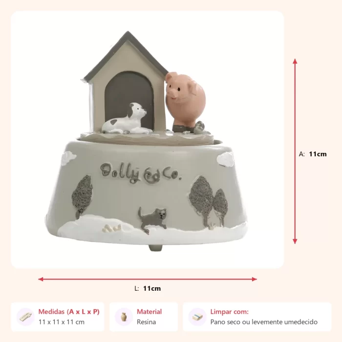Escultura musical bichos 11x11x11cm - Imagem 2