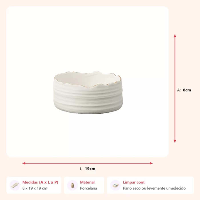 Cachepot lines em porcelana 8x19x19cm - Imagem 2