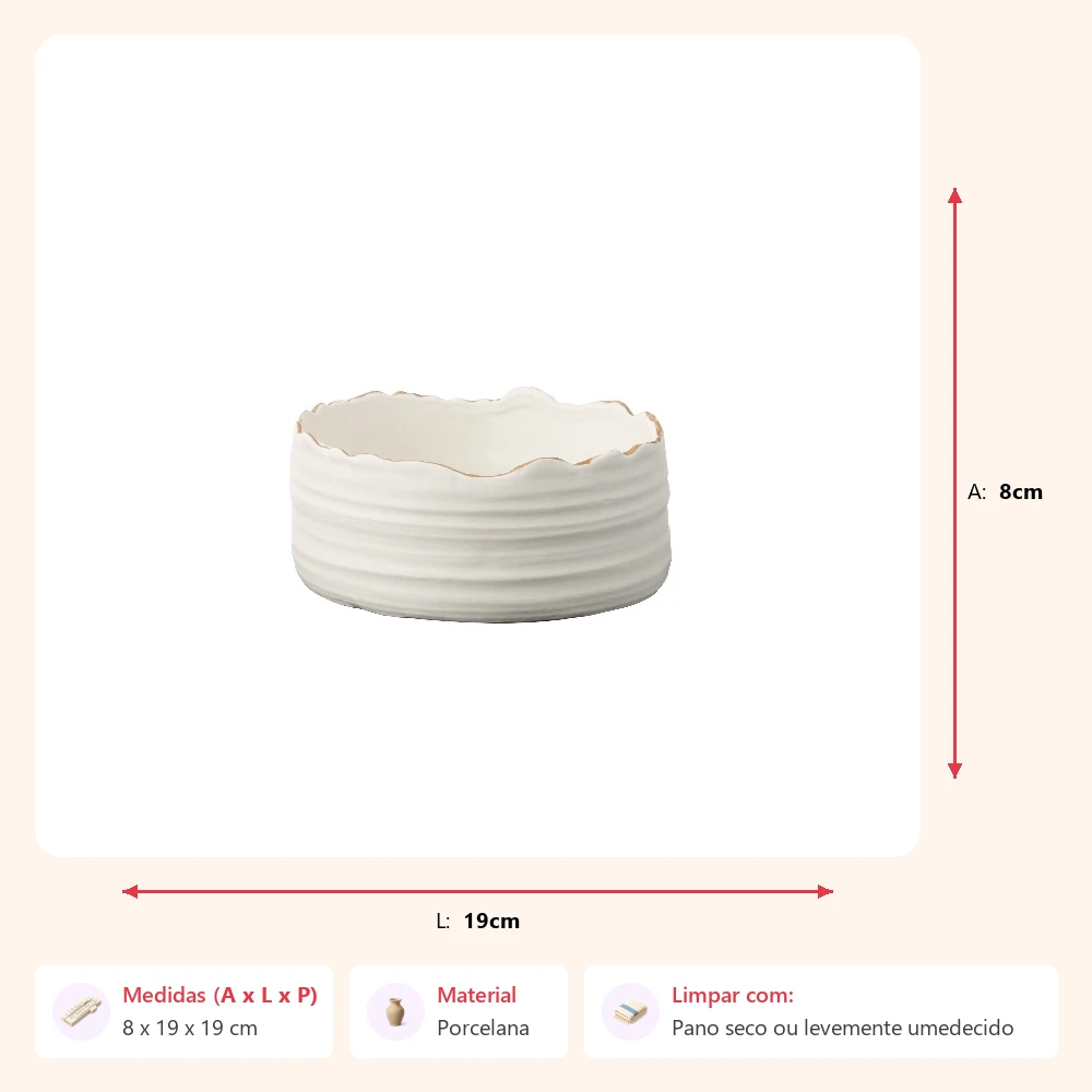 Cachepot lines em porcelana 8x19x19cm - Imagem 2