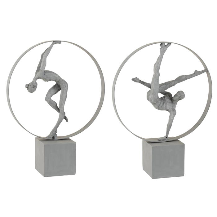 Escultura ginasta no circulo 47x37x12cm