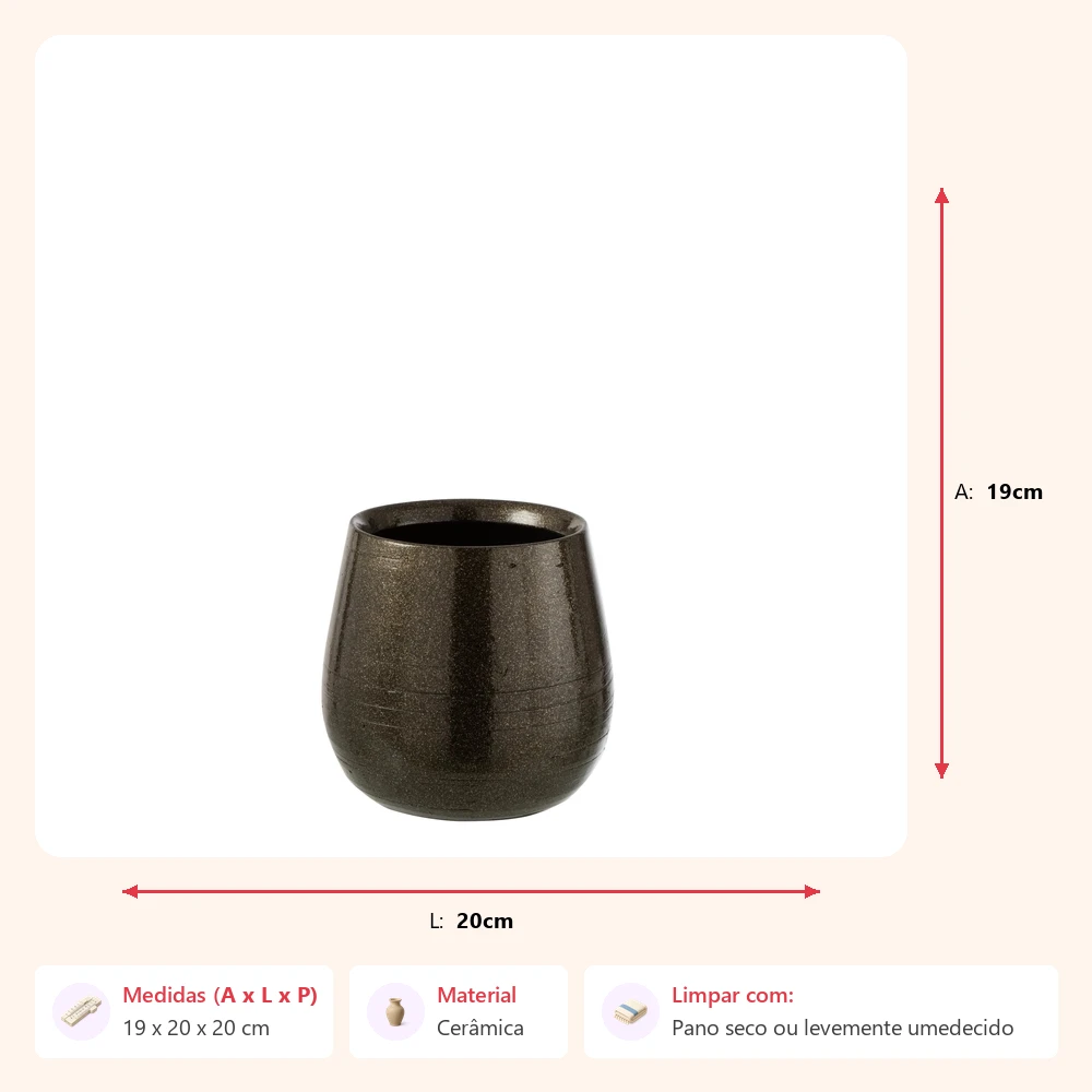 Cachepot shiny 19x20x20cm - Imagem 2