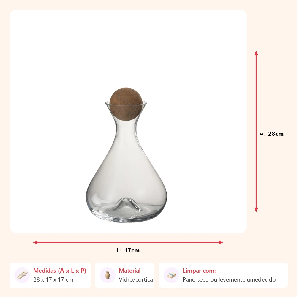Decanter com rolha em cortica 28x17x17cm - Imagem 2