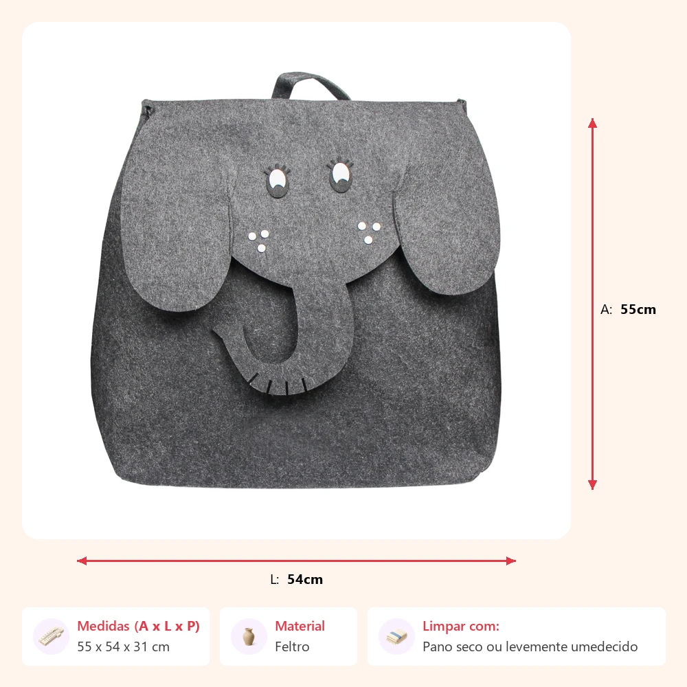 Saco organizador elefante 55x54x31cm - Imagem 2
