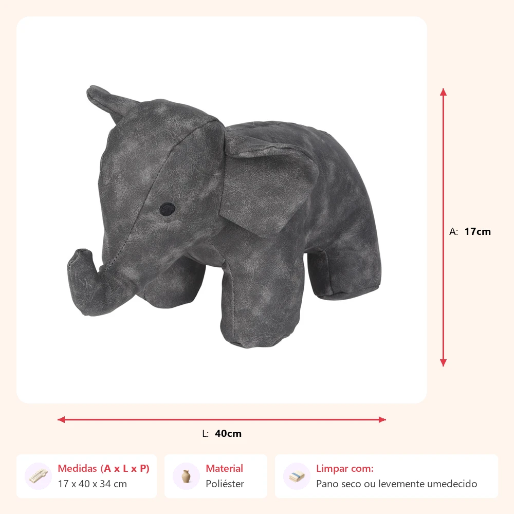 Peso de porta elefante 17x40x34cm - Imagem 2