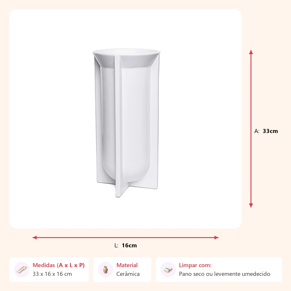 Vaso mood em cerâmica 33x16x16cm - Imagem 2