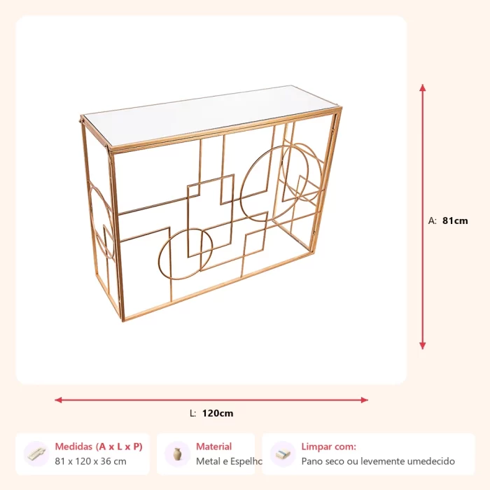 Aparador geométrico 81x120x36cm - Imagem 2