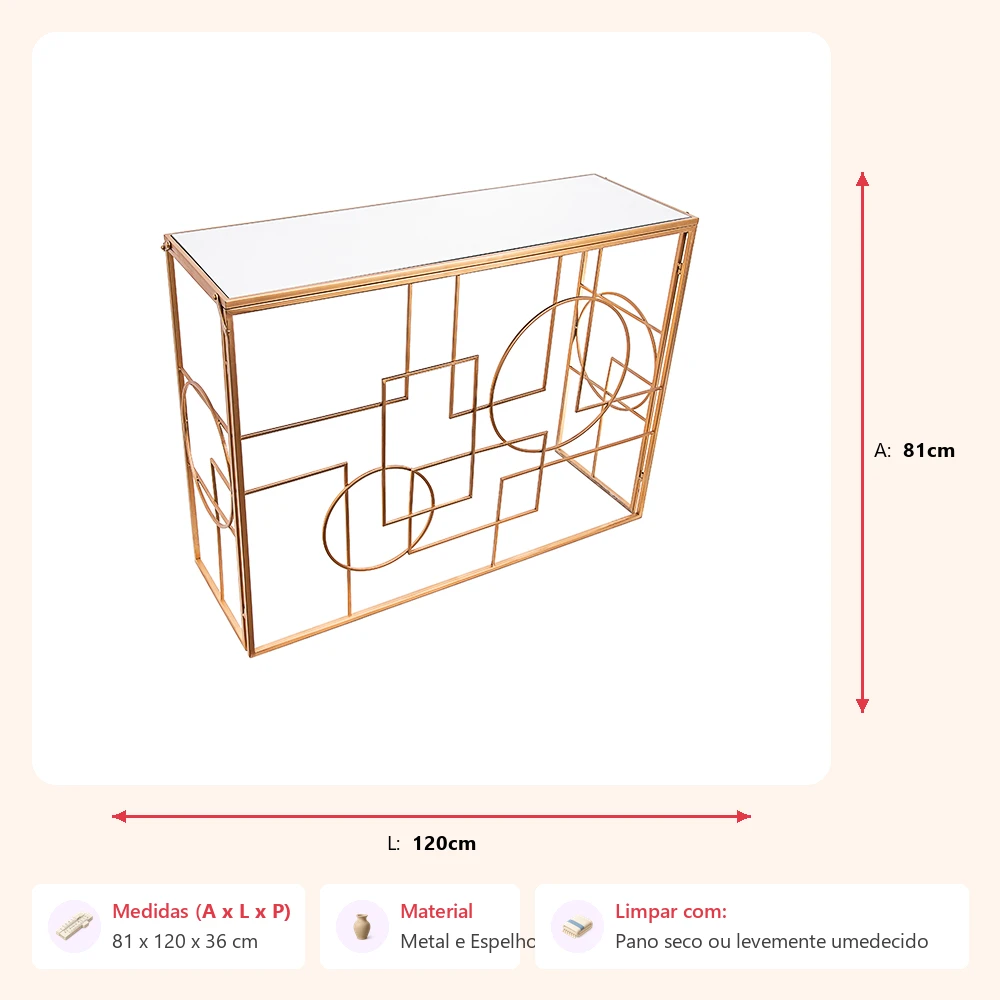 Aparador geométrico 81x120x36cm - Imagem 2