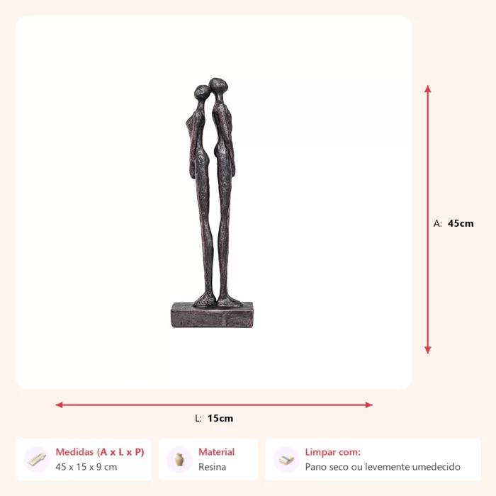 Escultura casal 45x15x9cm - Imagem 2