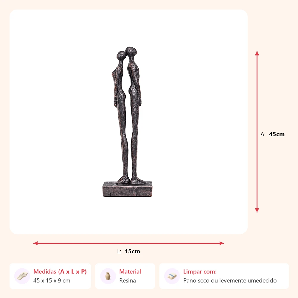 Escultura casal 45x15x9cm - Imagem 2