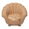 Escultura mini poltrona pétala bege 13x15x13cm