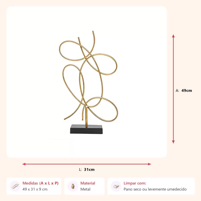 Alternative view of Escultura laços 49x31x9cm