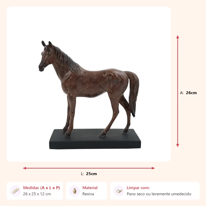 Escultura cavalo 26x25x12cm - Imagem 2