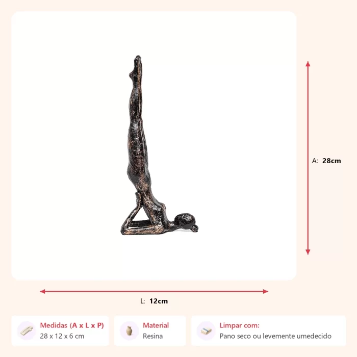 Alternative view of Escultura yoga mãos atras preta 28x12x6cm