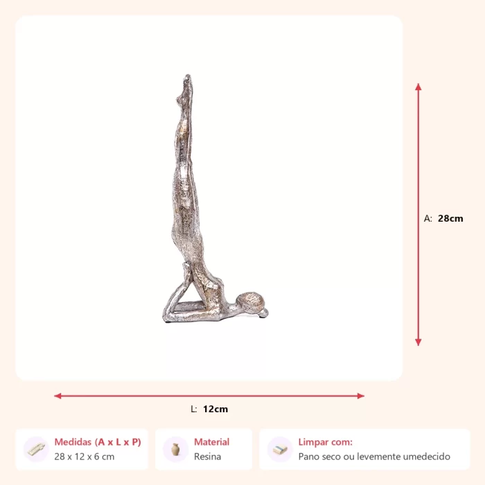 Alternative view of Escultura yoga mãos atras 28x12x6cm