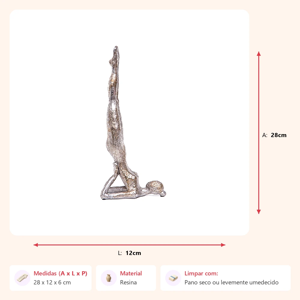 Escultura yoga mãos atras 28x12x6cm - Imagem 2