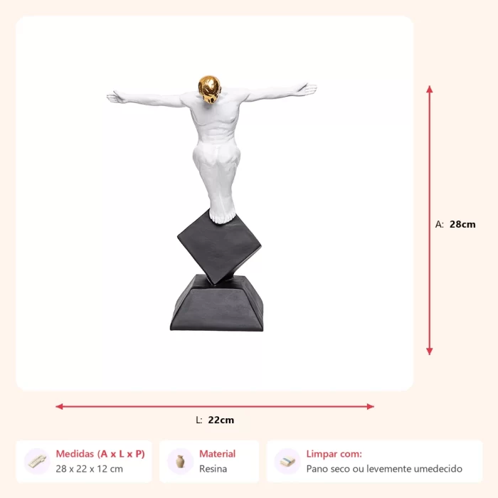 Escultura homem na base 28x22x12cm - Imagem 2
