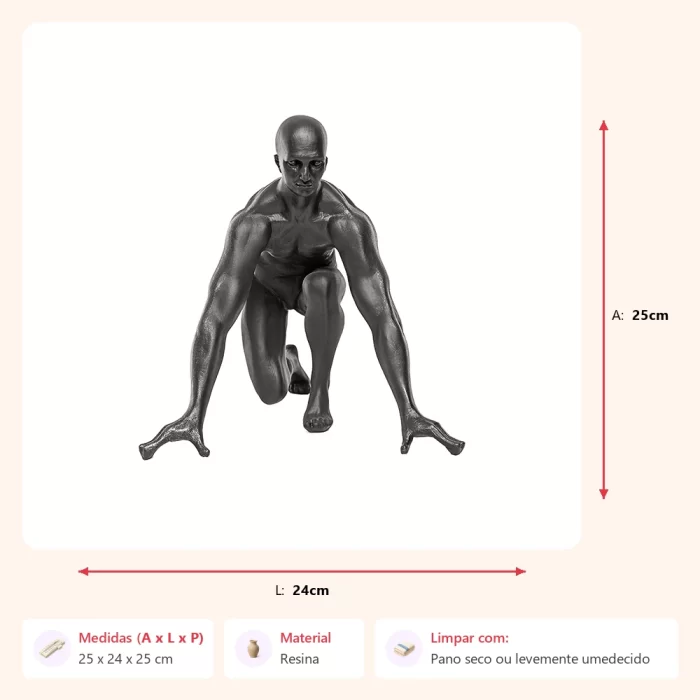 Alternative view of Escultura atleta 25x24x25cm