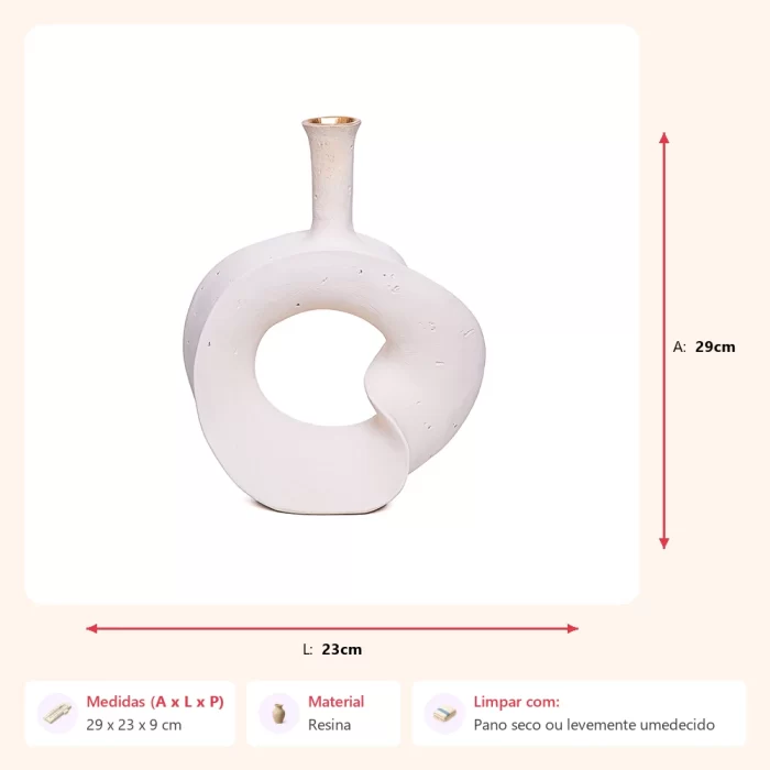 Vaso nuvem creme 29x23x9cm - Imagem 2