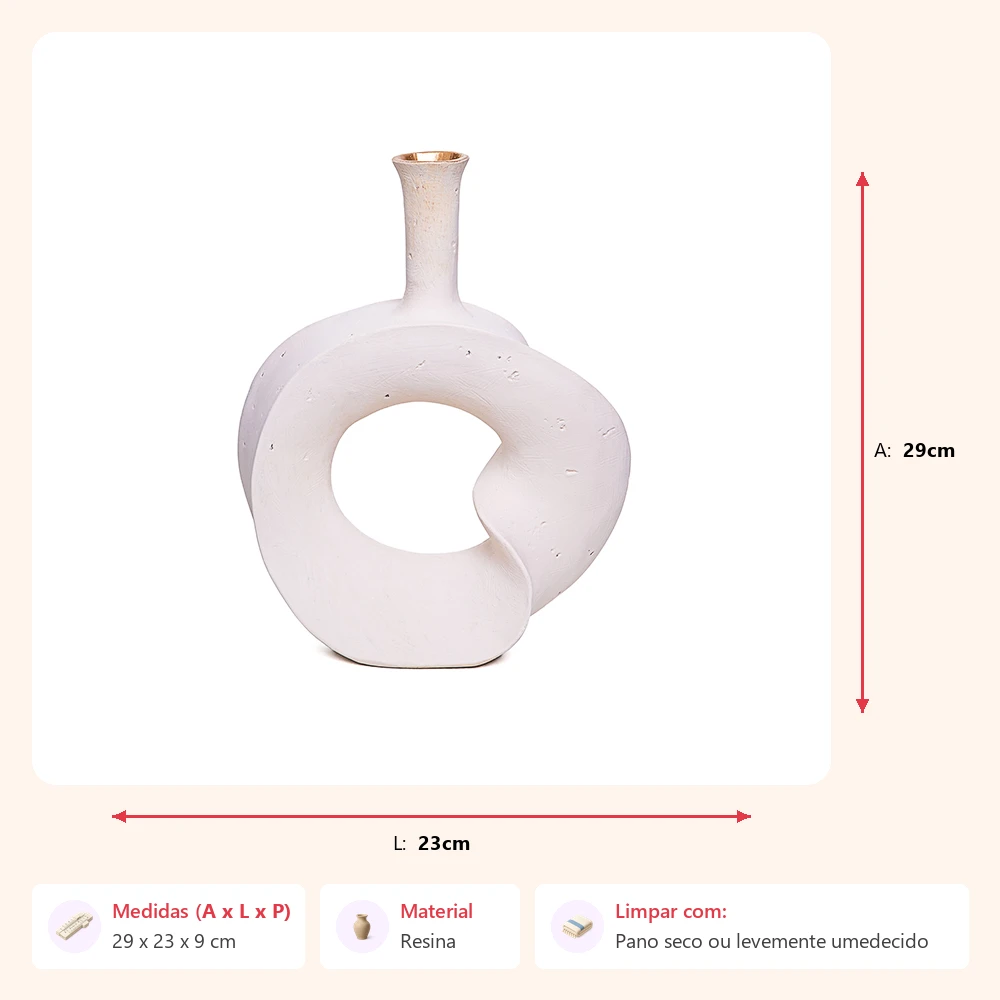 Vaso nuvem creme 29x23x9cm - Imagem 2