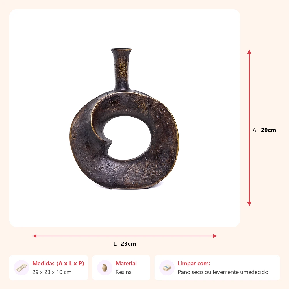 Vaso nuvem marrom 29x23x10cm - Imagem 2