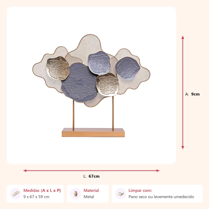 Alternative view of Escultura na base orgânica fendi 9x67x59cm
