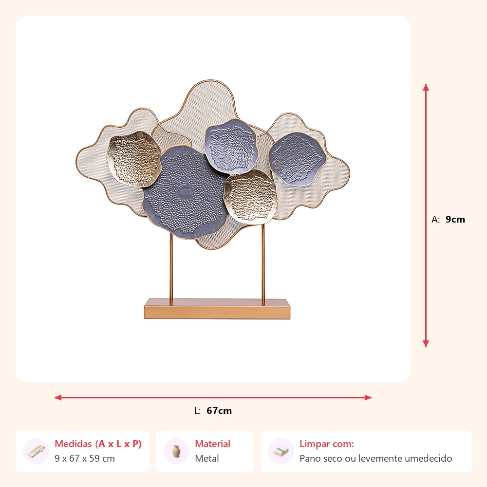 Escultura na base orgânica fendi 9x67x59cm - Imagem 2
