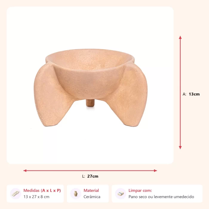 Centro de mesa calice bege 13x27x8cm - Imagem 2