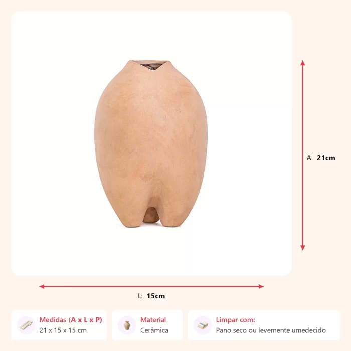 Vaso gota bege 21x15x15cm - Imagem 2