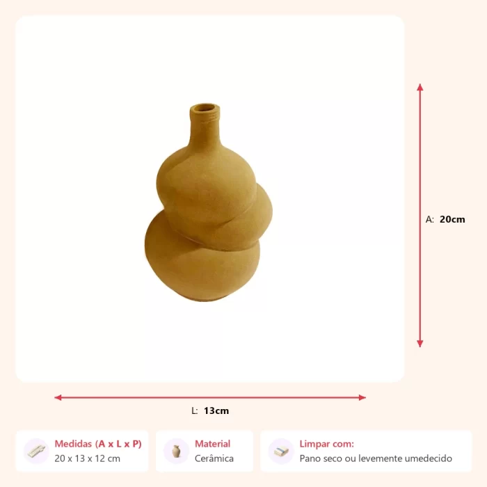 Vaso globos bege 20x13x12cm - Imagem 2