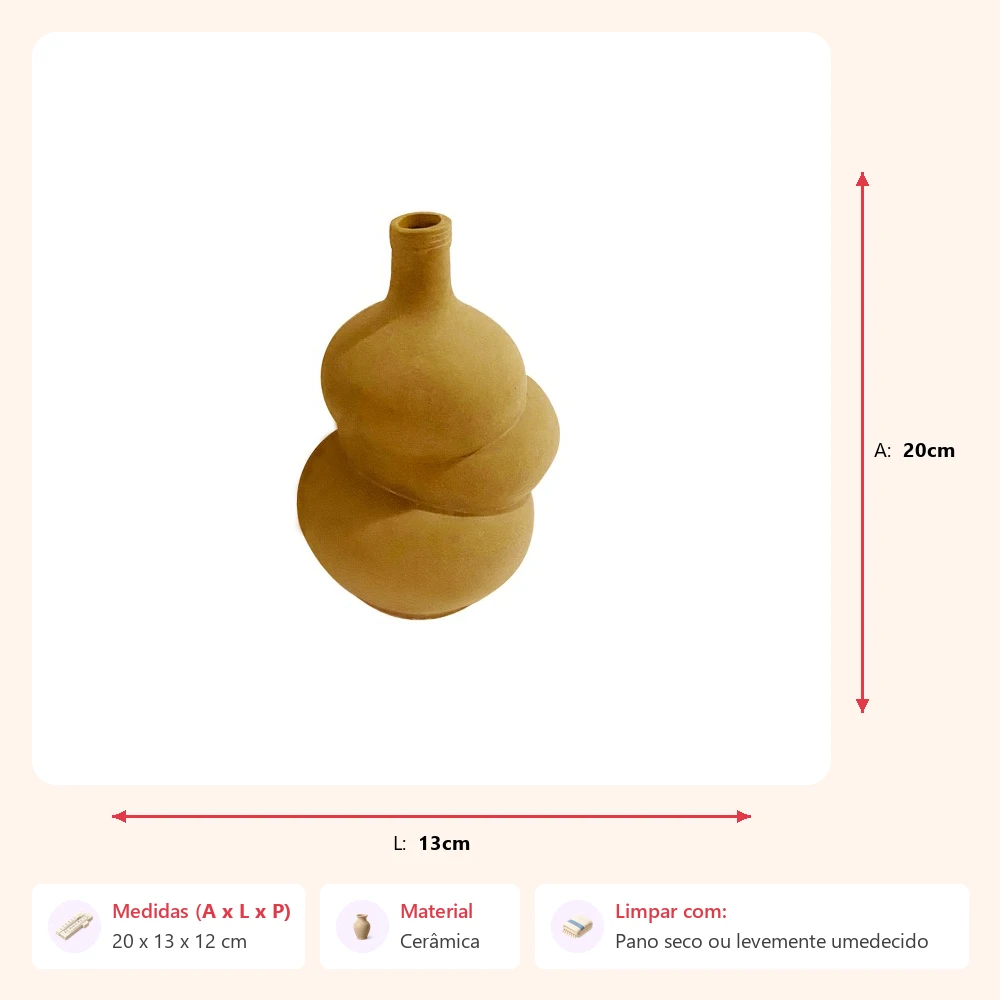 Vaso globos bege 20x13x12cm - Imagem 2