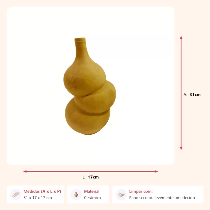 Vaso globos bege 31x17x17cm - Imagem 2