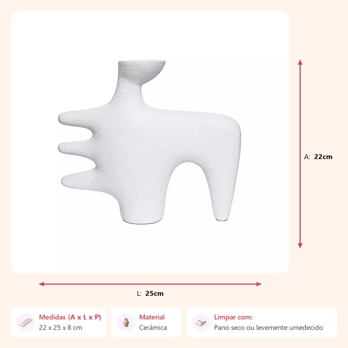 Vaso wind branco 22x25x8cm - Imagem 2