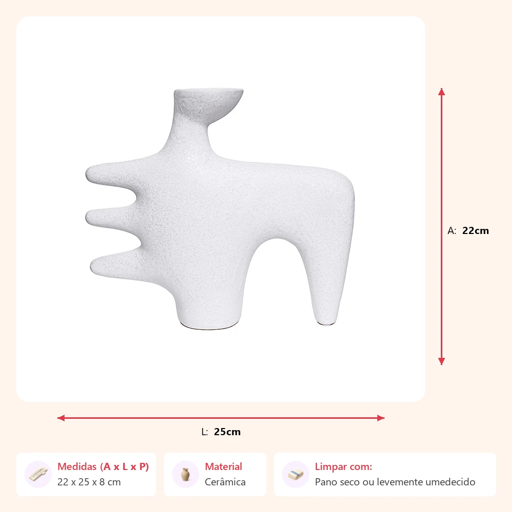 Vaso wind branco 22x25x8cm - Imagem 2