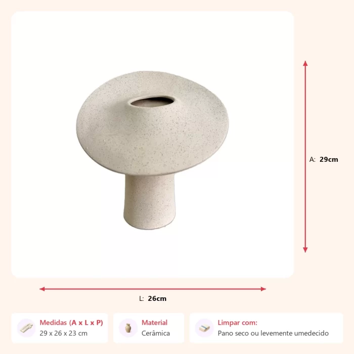 Vaso chapeu areado 29x26x23cm - Imagem 2