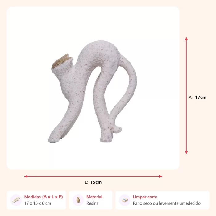 Escultura gato areado 17x15x6cm - Imagem 2