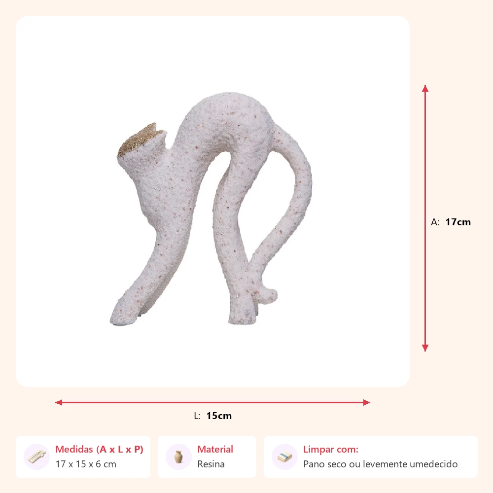 Escultura gato areado 17x15x6cm - Imagem 2