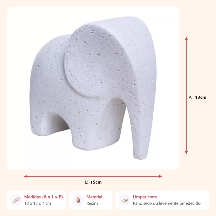 Escultura elefante areado 13x15x7cm - Imagem 2