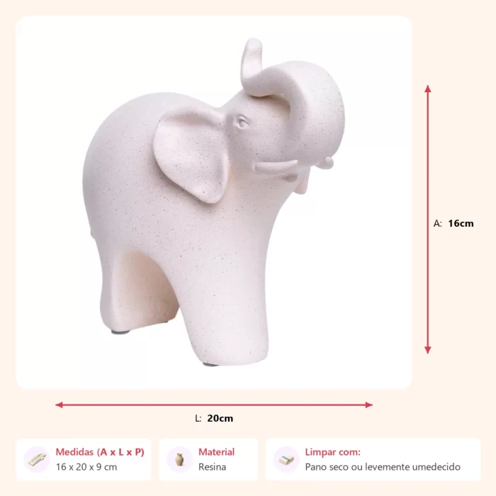 Escultura elefante 16x20x9cm - Imagem 2
