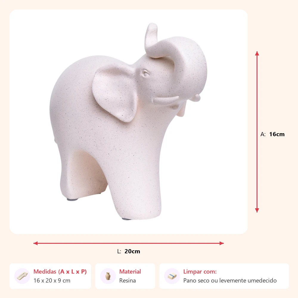 Escultura elefante 16x20x9cm - Imagem 2