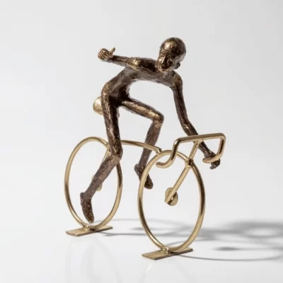 Escultura ciclista movimento 16x15x8cm