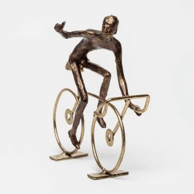 Escultura ciclista movimento 21x22x12cm