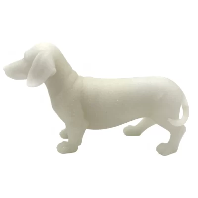 Escultura salsicha em quartzo 14x24x8cm