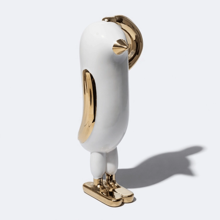 Escultura pinguim 34x15x17cm