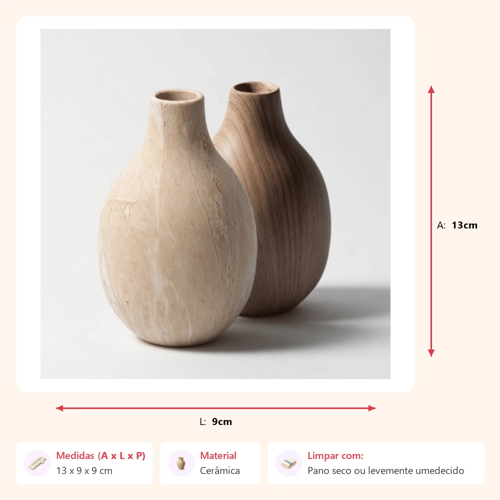 Vaso brisa marmorizado 13x9x9cm - Imagem 2
