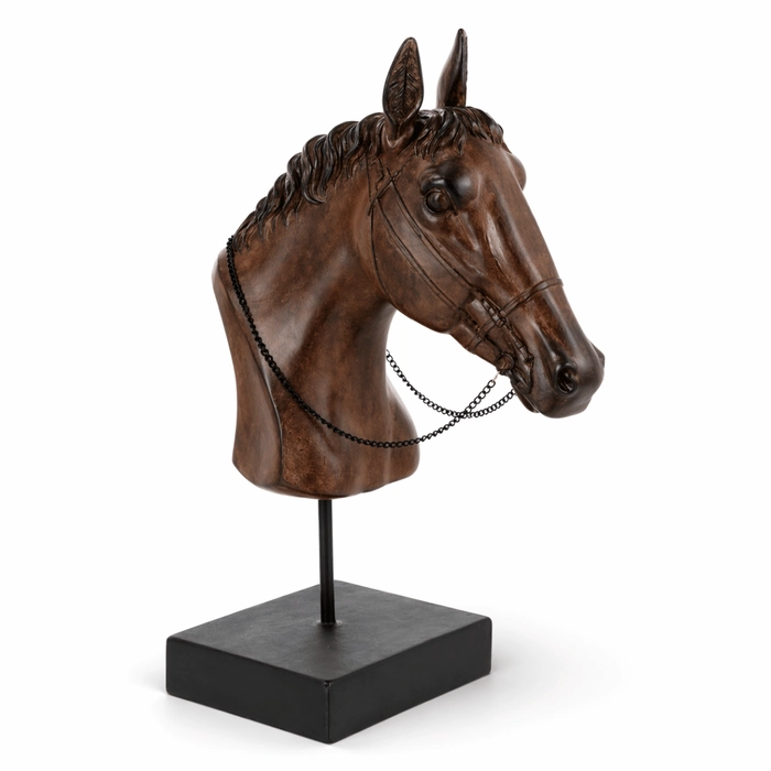 Escultura cabeca de cavalo 36x24x14cm