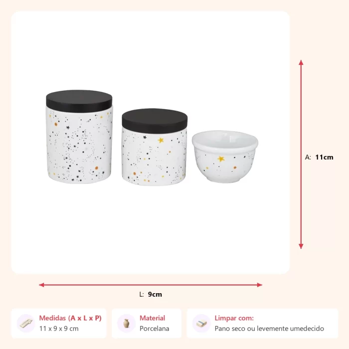 Kit higiene universo p&b 11x9x9cm - Imagem 2