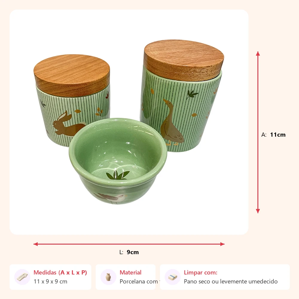 Kit higiene afeto verde 11x9x9cm - Imagem 2