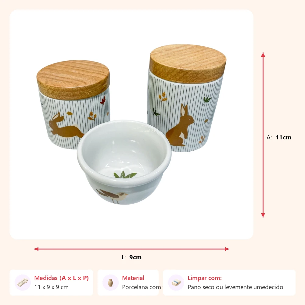 Kit higiene afeto branco 11x9x9cm - Imagem 2