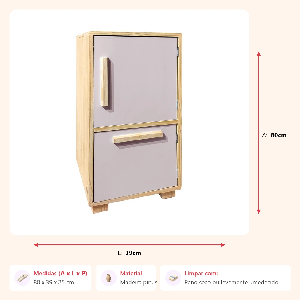 Geladeira estante rosa 80x39x25cm - Imagem 2