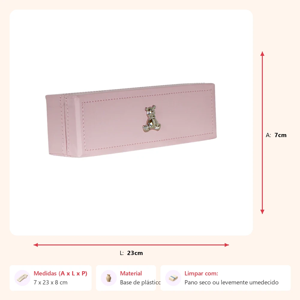 Porta certidão nascimento rosa 7x23x8cm - Imagem 2